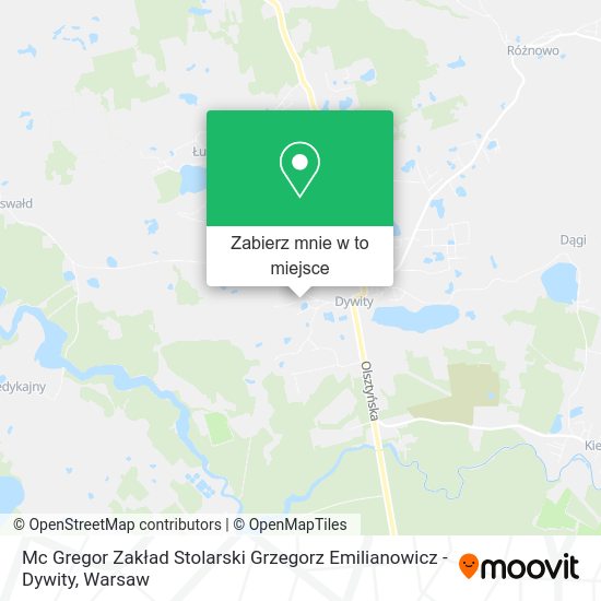 Mapa Mc Gregor Zakład Stolarski Grzegorz Emilianowicz - Dywity