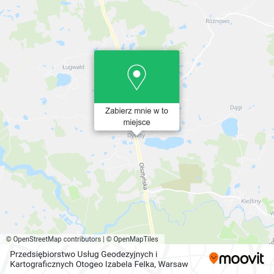 Mapa Przedsiębiorstwo Usług Geodezyjnych i Kartograficznych Otogeo Izabela Felka