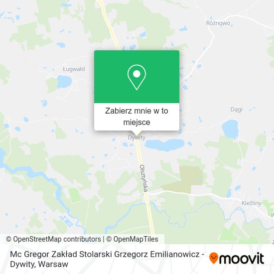 Mapa Mc Gregor Zakład Stolarski Grzegorz Emilianowicz - Dywity