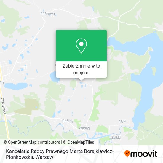 Mapa Kancelaria Radcy Prawnego Marta Borajkiewicz-Pionkowska