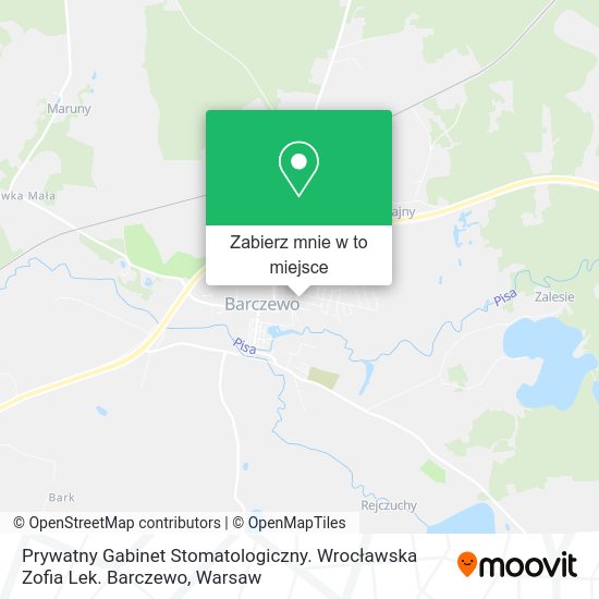 Mapa Prywatny Gabinet Stomatologiczny. Wrocławska Zofia Lek. Barczewo