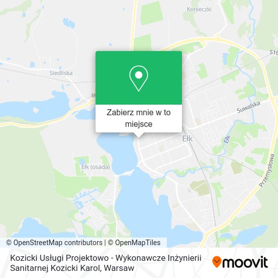 Mapa Kozicki Usługi Projektowo - Wykonawcze Inżynierii Sanitarnej Kozicki Karol