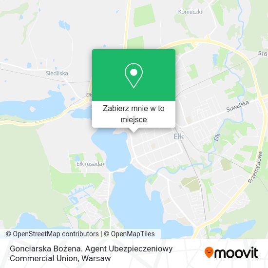 Mapa Gonciarska Bożena. Agent Ubezpieczeniowy Commercial Union