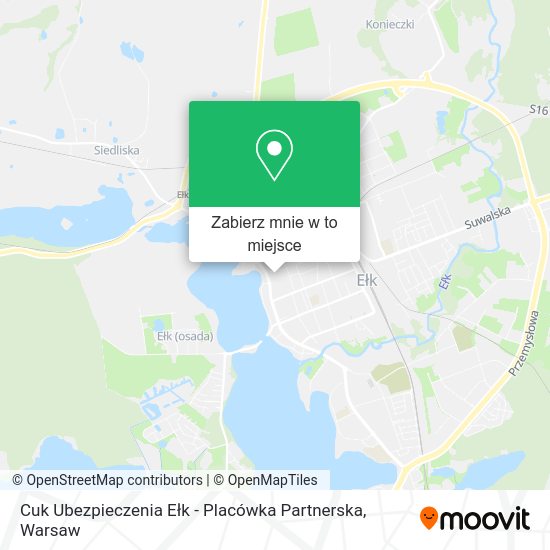 Mapa Cuk Ubezpieczenia Ełk - Placówka Partnerska