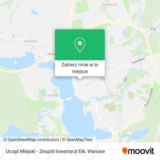 Mapa Urząd Miejski - Zespół Inwestycji Ełk