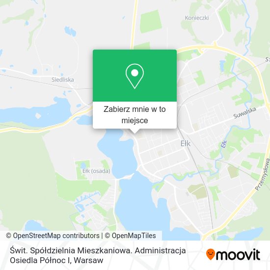 Mapa Świt. Spółdzielnia Mieszkaniowa. Administracja Osiedla Północ I