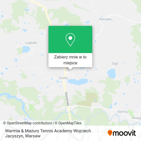 Mapa Warmia & Mazury Tennis Academy Wojciech Jacyszyn