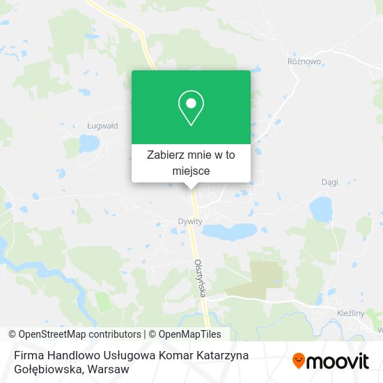 Mapa Firma Handlowo Usługowa Komar Katarzyna Gołębiowska