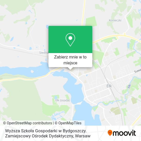 Mapa Wyższa Szkoła Gospodarki w Bydgoszczy. Zamiejscowy Ośrodek Dydaktyczny