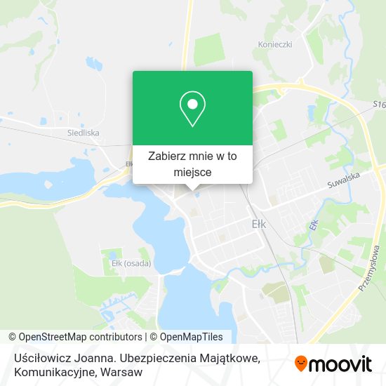 Mapa Uściłowicz Joanna. Ubezpieczenia Majątkowe, Komunikacyjne