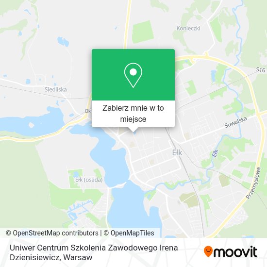 Mapa Uniwer Centrum Szkolenia Zawodowego Irena Dzienisiewicz