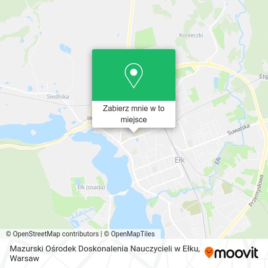 Mapa Mazurski Ośrodek Doskonalenia Nauczycieli w Ełku