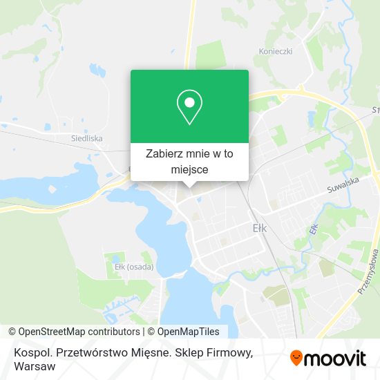 Mapa Kospol. Przetwórstwo Mięsne. Sklep Firmowy