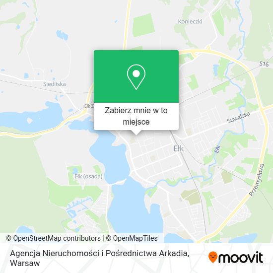 Mapa Agencja Nieruchomości i Pośrednictwa Arkadia