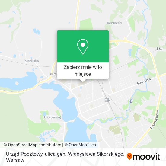 Mapa Urząd Pocztowy, ulica gen. Władysława Sikorskiego