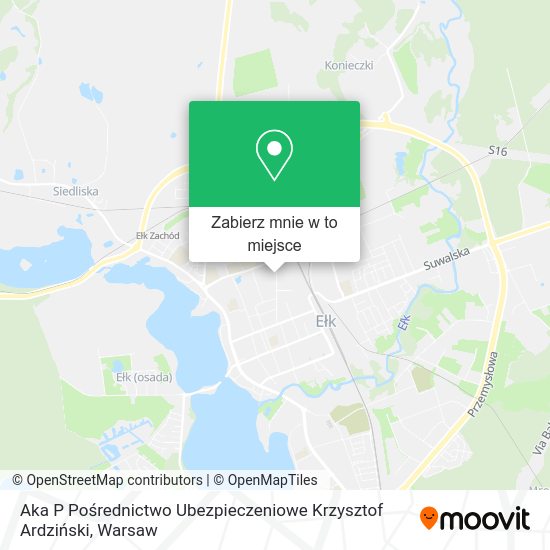 Mapa Aka P Pośrednictwo Ubezpieczeniowe Krzysztof Ardziński