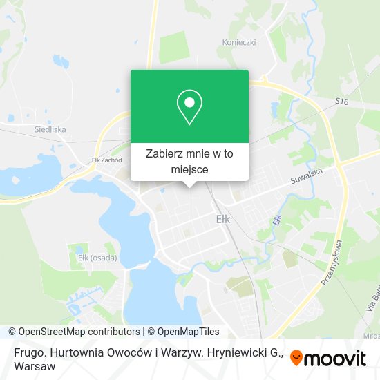 Mapa Frugo. Hurtownia Owoców i Warzyw. Hryniewicki G.