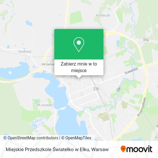 Mapa Miejskie Przedszkole Światełko w Ełku