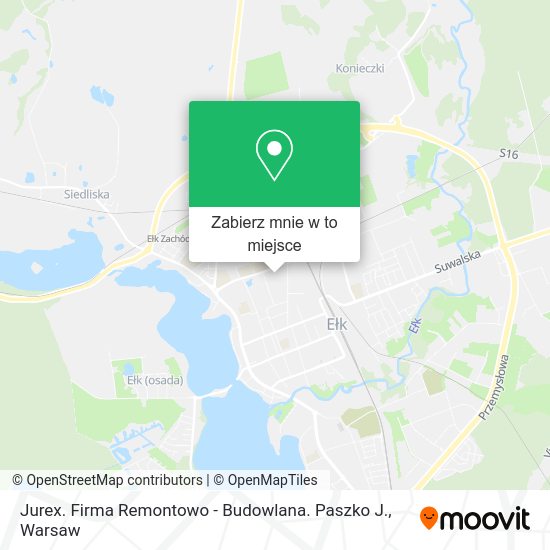 Mapa Jurex. Firma Remontowo - Budowlana. Paszko J.