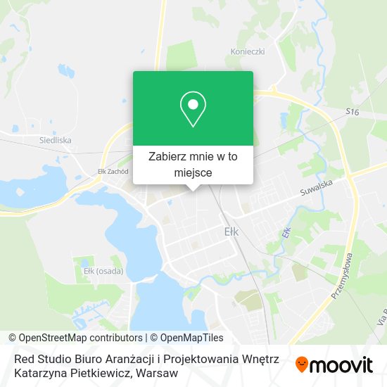 Mapa Red Studio Biuro Aranżacji i Projektowania Wnętrz Katarzyna Pietkiewicz