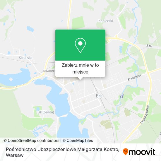 Mapa Pośrednictwo Ubezpieczeniowe Małgorzata Kostro