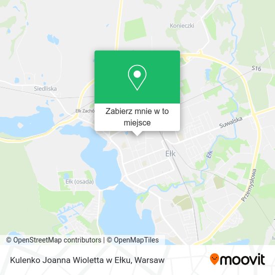 Mapa Kulenko Joanna Wioletta w Ełku