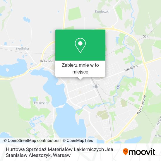 Mapa Hurtowa Sprzedaż Materiałów Lakierniczych Jsa Stanisław Aleszczyk