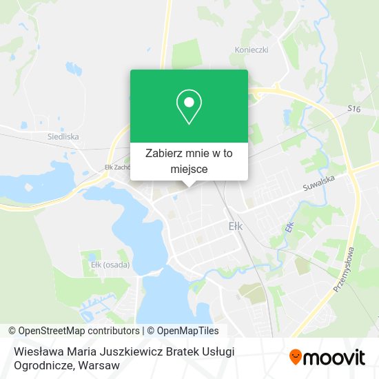 Mapa Wiesława Maria Juszkiewicz Bratek Usługi Ogrodnicze