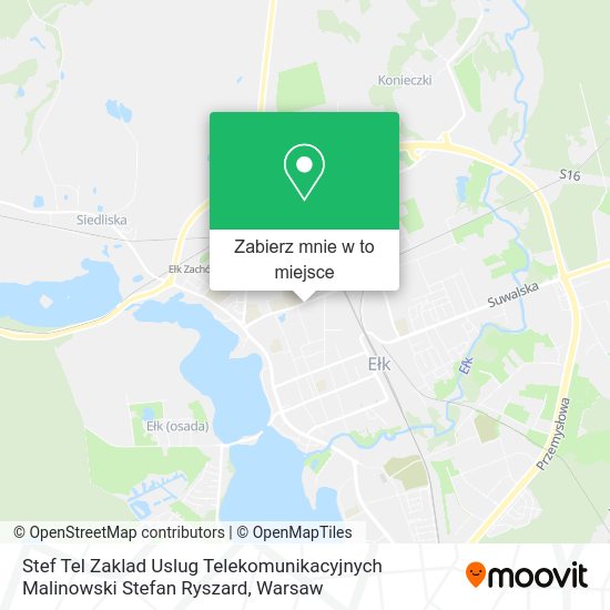 Mapa Stef Tel Zaklad Uslug Telekomunikacyjnych Malinowski Stefan Ryszard