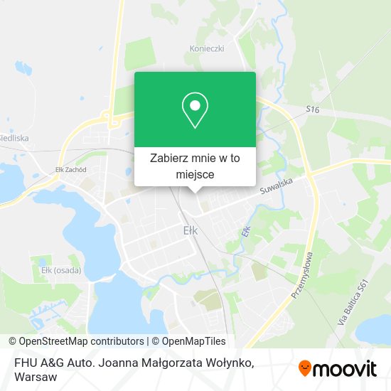 Mapa FHU A&G Auto. Joanna Małgorzata Wołynko