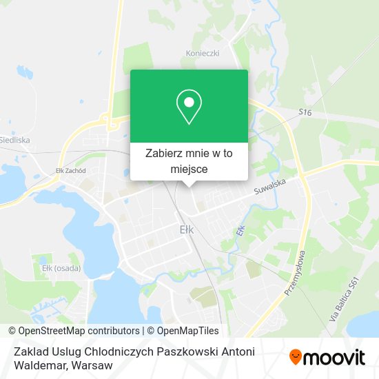 Mapa Zaklad Uslug Chlodniczych Paszkowski Antoni Waldemar