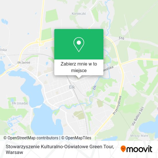 Mapa Stowarzyszenie Kulturalno-Oświatowe Green Tour