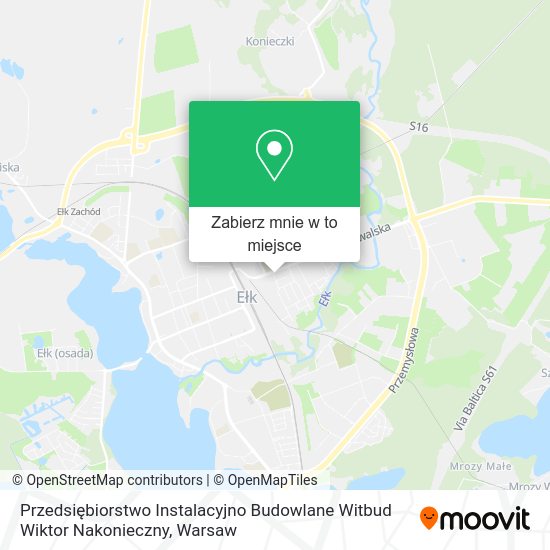 Mapa Przedsiębiorstwo Instalacyjno Budowlane Witbud Wiktor Nakonieczny