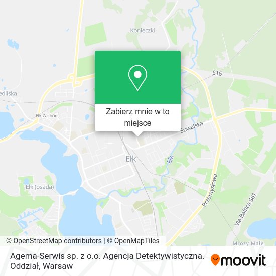 Mapa Agema-Serwis sp. z o.o. Agencja Detektywistyczna. Oddział