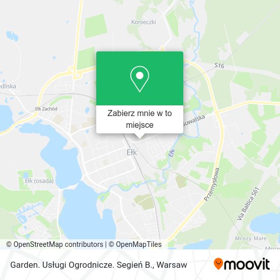 Mapa Garden. Usługi Ogrodnicze. Segień B.