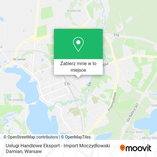 Mapa Usługi Handlowe Eksport - Import Moczydłowski Damian