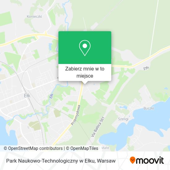 Mapa Park Naukowo-Technologiczny w Ełku