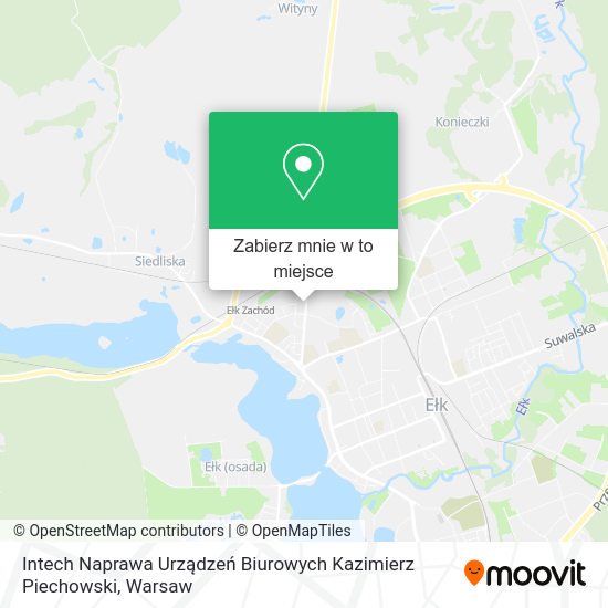 Mapa Intech Naprawa Urządzeń Biurowych Kazimierz Piechowski