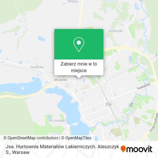 Mapa Jsa. Hurtownia Materiałów Lakierniczych. Aleszczyk S.