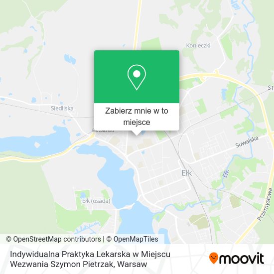 Mapa Indywidualna Praktyka Lekarska w Miejscu Wezwania Szymon Pietrzak