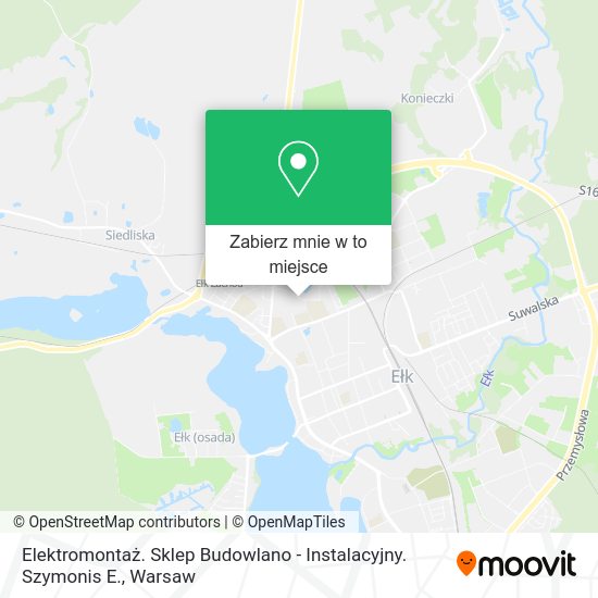 Mapa Elektromontaż. Sklep Budowlano - Instalacyjny. Szymonis E.