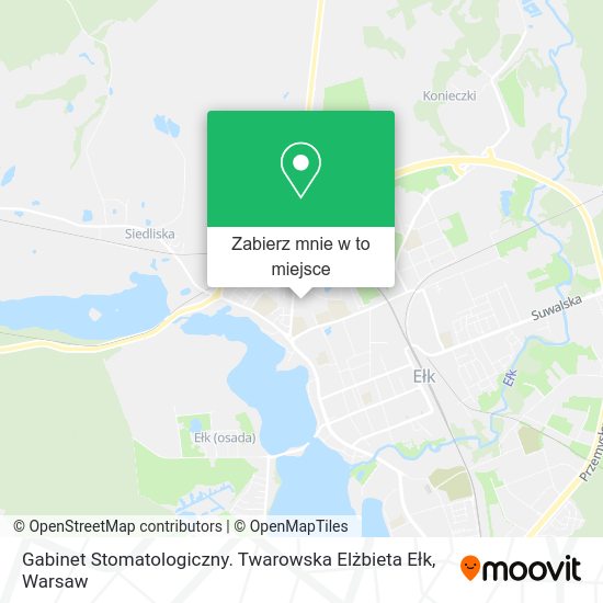 Mapa Gabinet Stomatologiczny. Twarowska Elżbieta Ełk