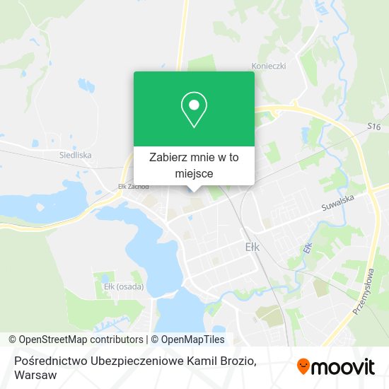 Mapa Pośrednictwo Ubezpieczeniowe Kamil Brozio