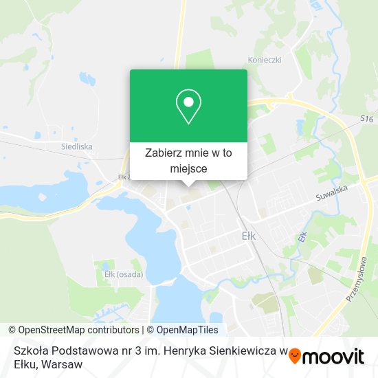 Mapa Szkoła Podstawowa nr 3 im. Henryka Sienkiewicza w Ełku