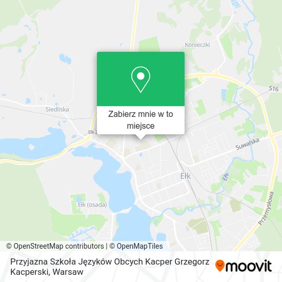 Mapa Przyjazna Szkoła Języków Obcych Kacper Grzegorz Kacperski