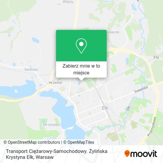 Mapa Transport Ciężarowy-Samochodowy. Żylińska Krystyna Ełk