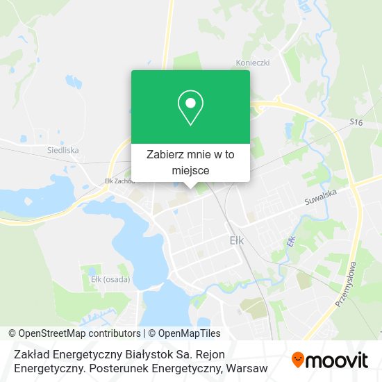 Mapa Zakład Energetyczny Białystok Sa. Rejon Energetyczny. Posterunek Energetyczny