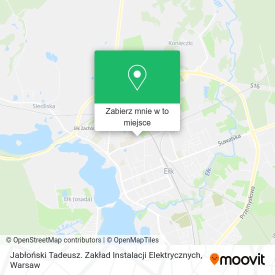 Mapa Jabłoński Tadeusz. Zakład Instalacji Elektrycznych