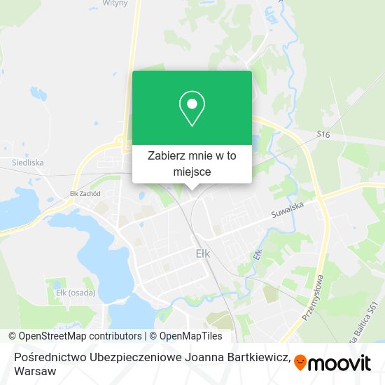 Mapa Pośrednictwo Ubezpieczeniowe Joanna Bartkiewicz