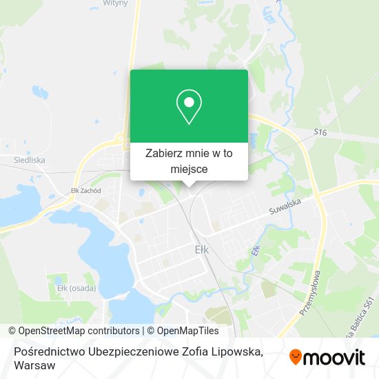 Mapa Pośrednictwo Ubezpieczeniowe Zofia Lipowska